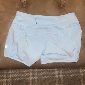 speed up lululemon shorts, light blue